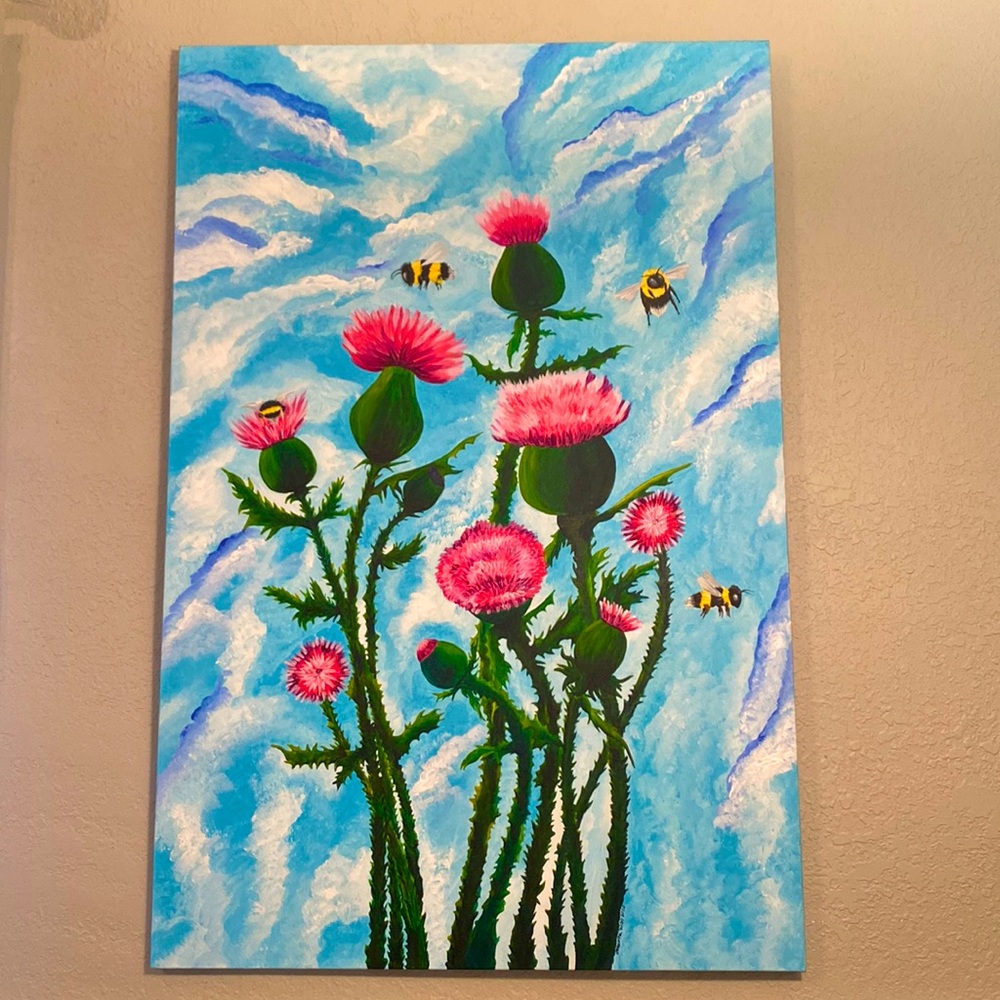 Bee Butts and Thistle Guts Painting